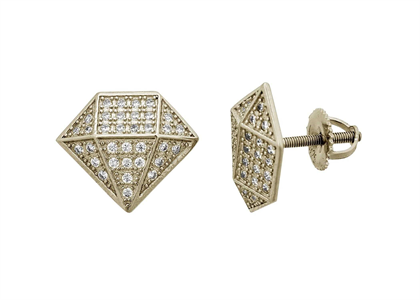 Hip Hop Full Iced Out CZ Simulated Diamond Earrings